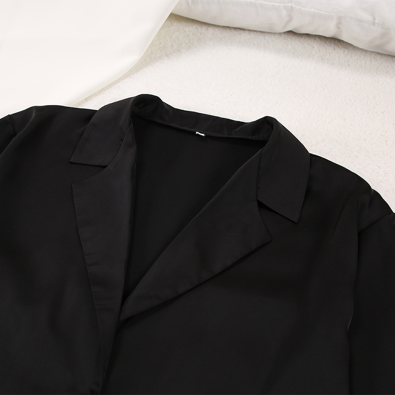 Women's solid color coat pantsuit_voghion.com