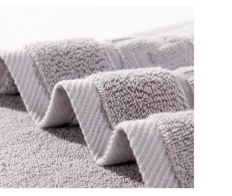 Pure Cotton Thickened Adult Towel 115g 34*75CM Patterned Satin Plain Color Absorbent Face Towel_voghion.com