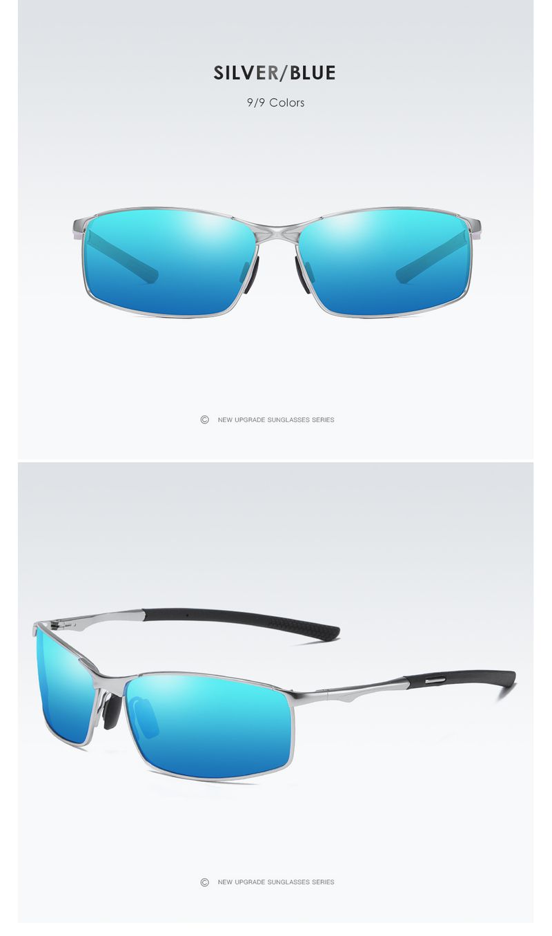 Modes polarizētās saulesbrilles vīriešiem brīvā dabā, klasiskās spoguļa saulesbrilles metāla rāmis UV400 brilles_voghion.com