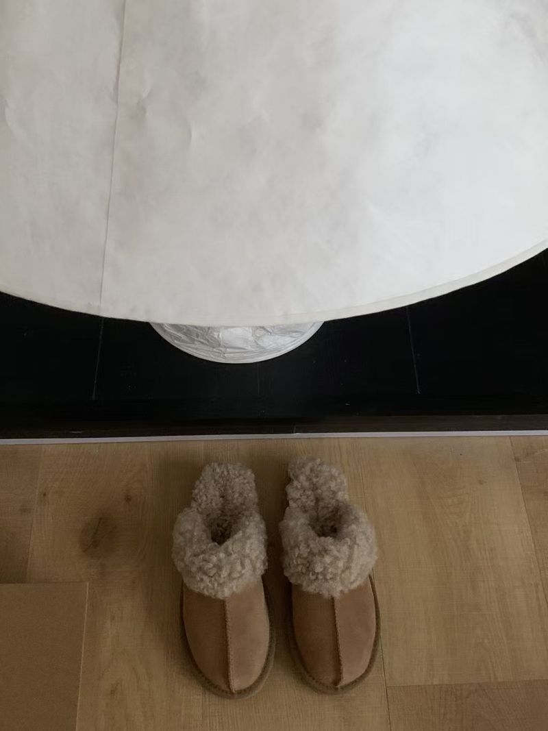 Henan Sangpo Sheepskin Wool Integrated Curly Star Slippers Slip-On Thick So Height Increasing Warm Non-Slip Korean_voghion.com