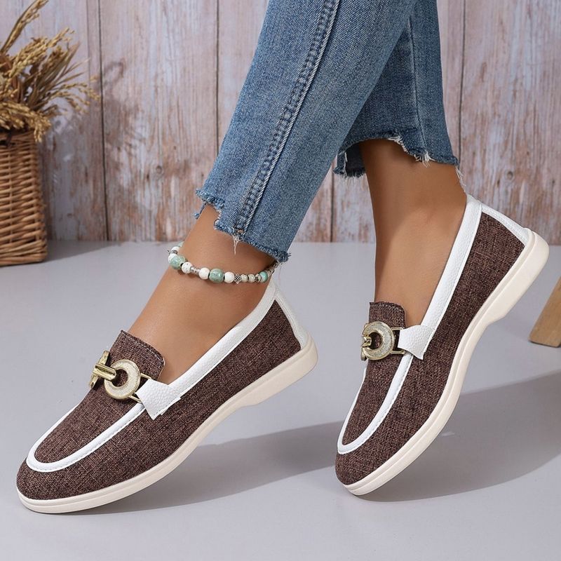 SHLIANG Dam Loafers Canvas Flats Märke Hög kvalitet Vår Höst Fritidsskor Läder Enkelskor Plus Size SB056_voghion.com