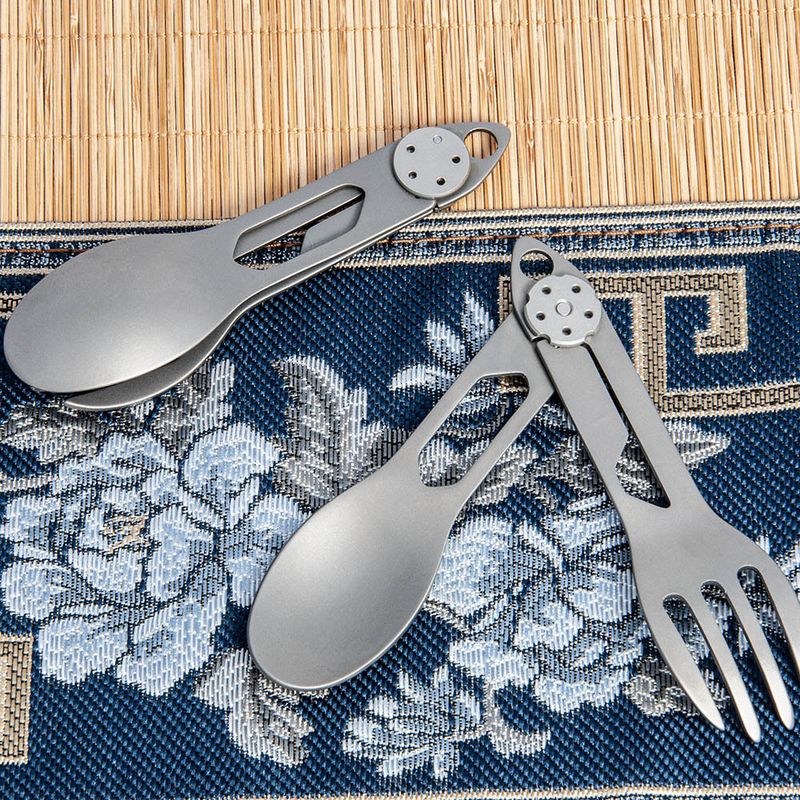 Outdoor Multifunctional Titanium Alloy Dual-use Bottle Can Opener Fish Fork Spoon Camping Tableware Portable_voghion.com