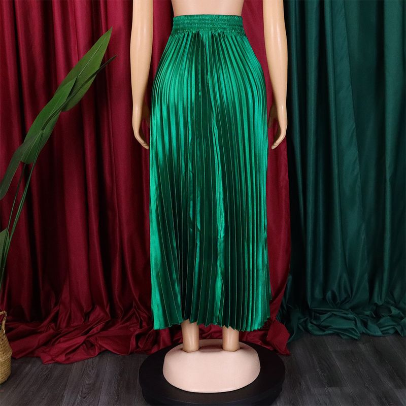 Women's Clothing Large Size Women's Wear High Waist Temperament Elegant Fashion Large Swing A Line Skirt Half length Skirt Pleated Skirt_voghion.com