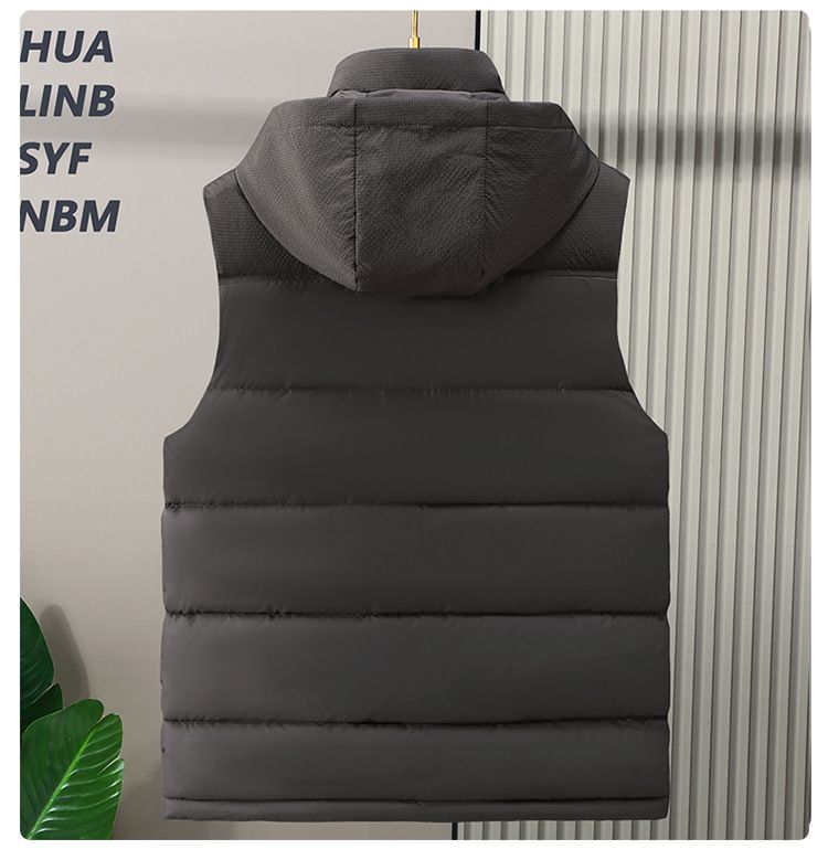 Herrenbekleidung, gesteppte, wattierte Weste mit Reißverschluss vorne, leichte, warme, ärmellose Jacke für den Winter, lässige Oberbekleidung in Schwarz, Beige, Dunkelbraun (S-5XL)_voghion.com