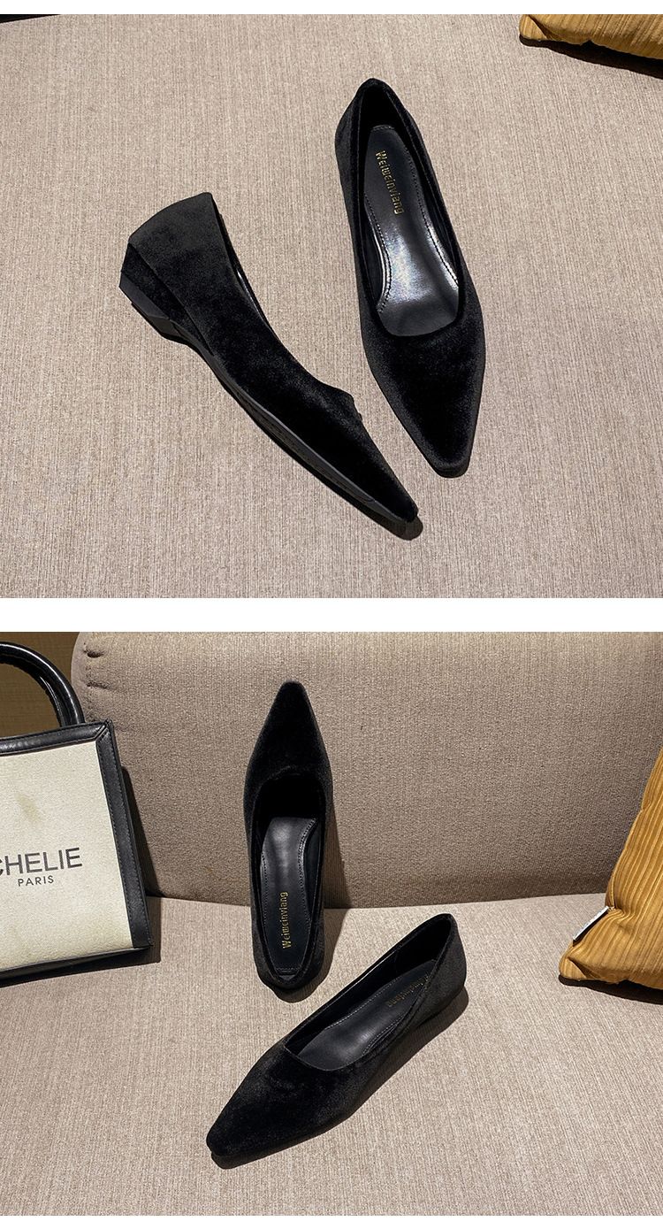 Chaussures simples Maillard pour femmes, chaussures de travail rétro à talon épais et à une pédale, chaussures de travail peu profondes pour les déplacements quotidiens_voghion.com