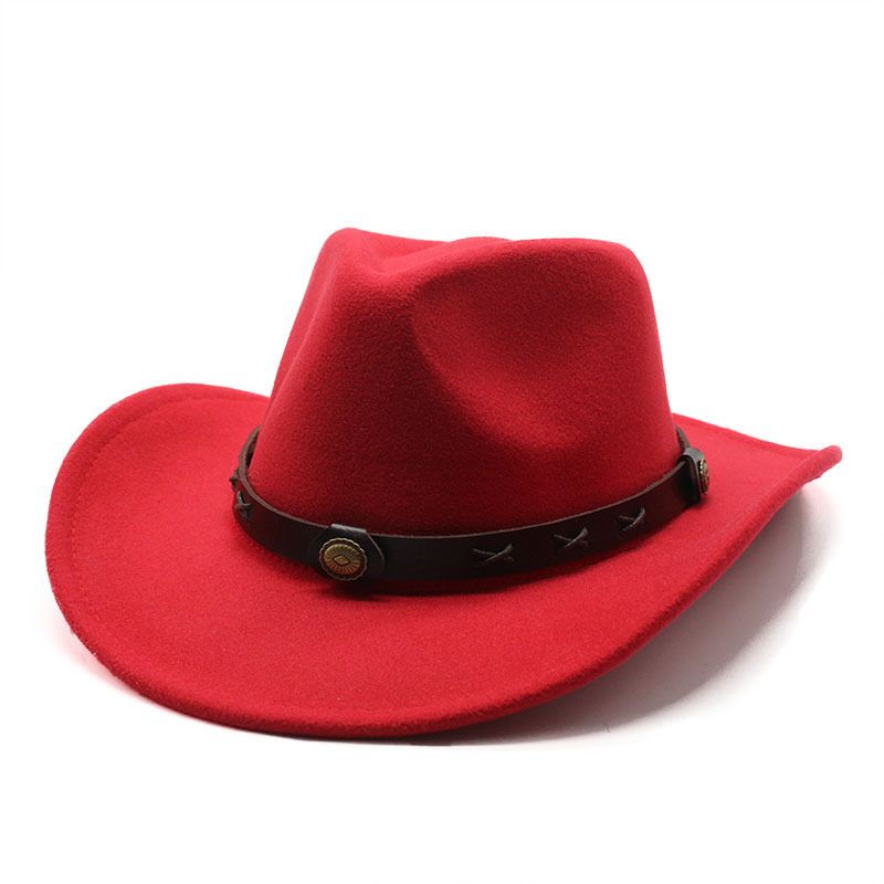 New best-selling Western denim woolen jazz top men's women's ethnic style, autumn and winter felt hat, big brimmed hat_voghion.com