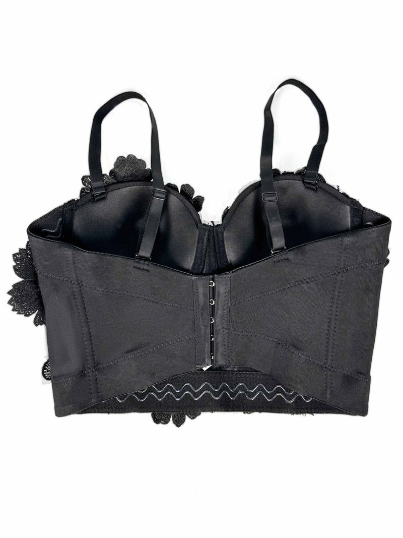 Damenbekleidung Dreidimensionales, mit Blumen und Diamanten besetztes, körperformendes Tube-Top für die Oberbekleidung Straps-BH für Damen_voghion.com