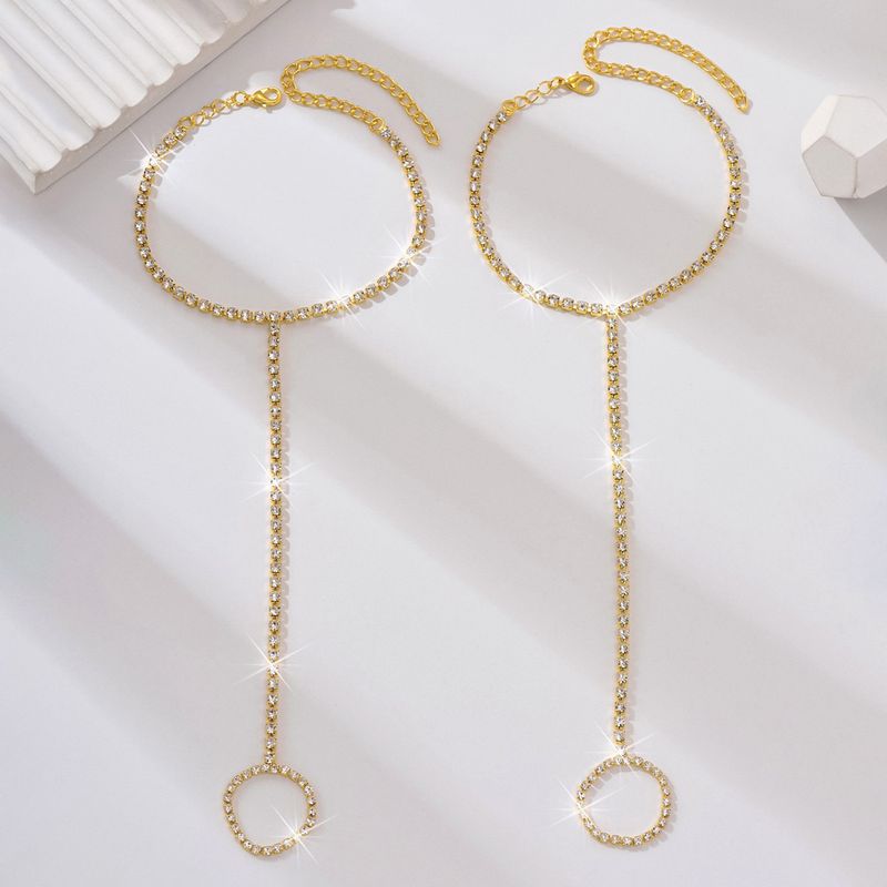 Nuovo Water Finger semplice e brillante spiaggia intarsiato diamante caviglia gioielli_voghion.com