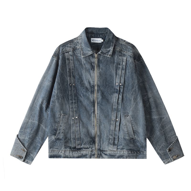 Jia Yi Ku New American Washed Cowboy and Women's Crimson Rivet Jacket Ανδρικό_voghion.com