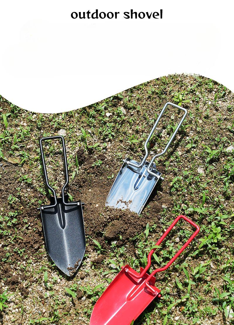 Pala piccola da campo in acciaio inossidabile pieghevole multifunzionale per campeggio all'aperto per scavare verdure selvatiche e_voghion.com