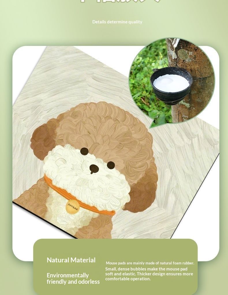 NeoGear Ölgemälde Welpenmaus Kleine Handgelenkauflage Niedliche Desktop Cartoon Mini Pad Büro Rutschfeste Schreibtischmatte_voghion.com