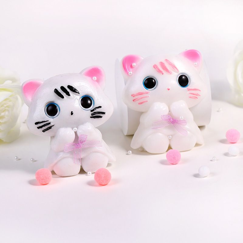 Giocattolo antistress a forma di bambola di gatto, in silicone antistress per rilasciare i liquidi._voghion.com