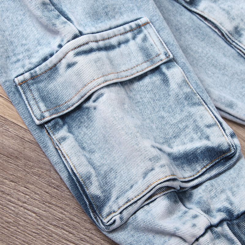 "Set da 2 pezzi composto da canotta con bordi in pizzo e jeans cargo per bambine – 100% cotone, abbigliamento alla moda e di prima classe per bambini dai 3 agli 8 anni (90-130 cm)"_voghion.com