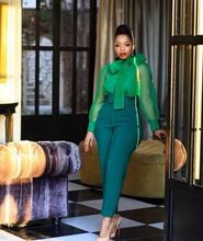Pantalon de costume pour femmes, grande taille, mode élégante, décontracté, Slim, taille haute, couleur unie_voghion.com