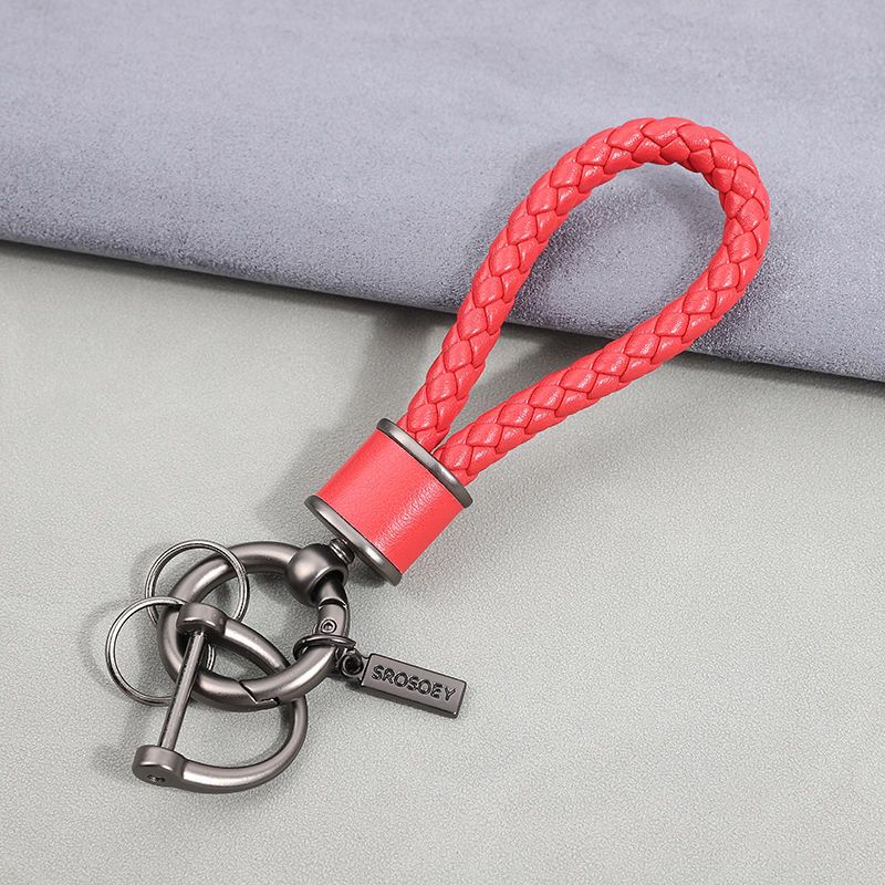 Car Key Chain Pendant Women's Men's High End Personality Creative Braided Leather Car Key Chain Cute Ins Internet Celebrity_voghion.com