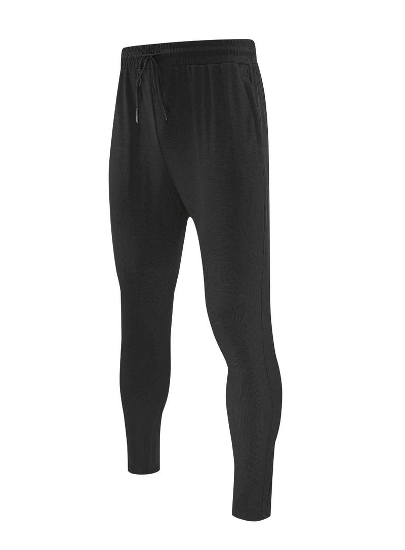 Herrenbekleidung Dünne Manschette Schnelltrocknende Laufsporthose Lose Elastische Kordelzug Elastische Taille Fitness Lange Hose_voghion.com