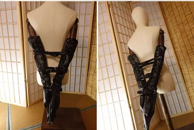 Single Gloves Backhand Back Training Shapewear Sexy Restraint Clothes Binding SM_voghion.com