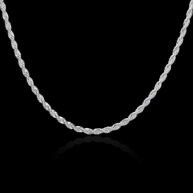 Klaar voorraad 2/3/4MM 16-24 inch touwketting ketting voor mannen vrouwen mode punk bruiloft feest geschenken sieraden_voghion.com