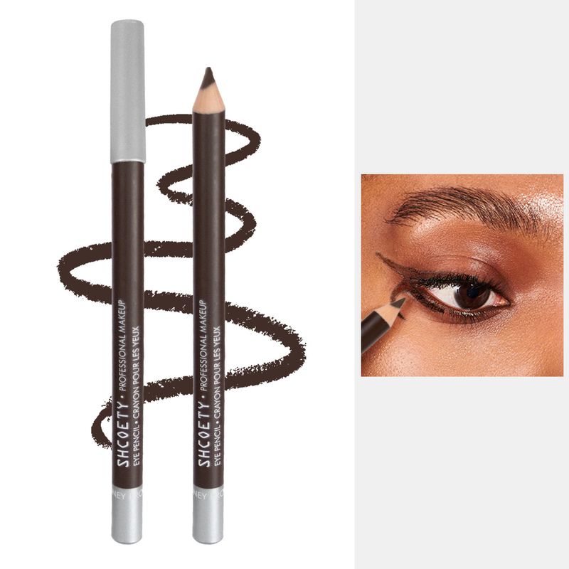 SHCOETY Eyeliner und Augenbrauenstift aus Holz, Make-up-Stift mit doppeltem Verwendungszweck, wasserfest, wischfest, langlebig, verschmiert nicht_voghion.com