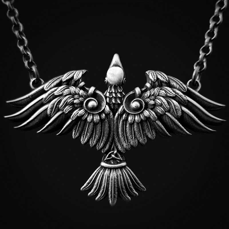 Sieraden en accessoires Viking Keltische raven hanger ketting_voghion.com
