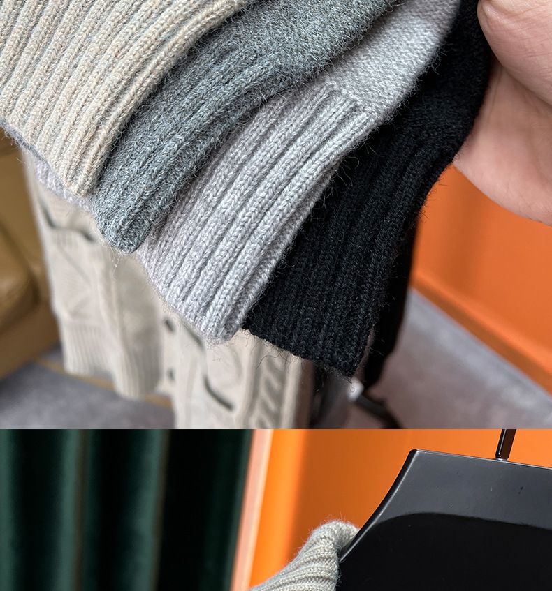 Men’s Shawl Collar Knit Cardigan – Oversized Casual Sweater (M-4XL, Black/Khaki/Grey)_voghion.com
