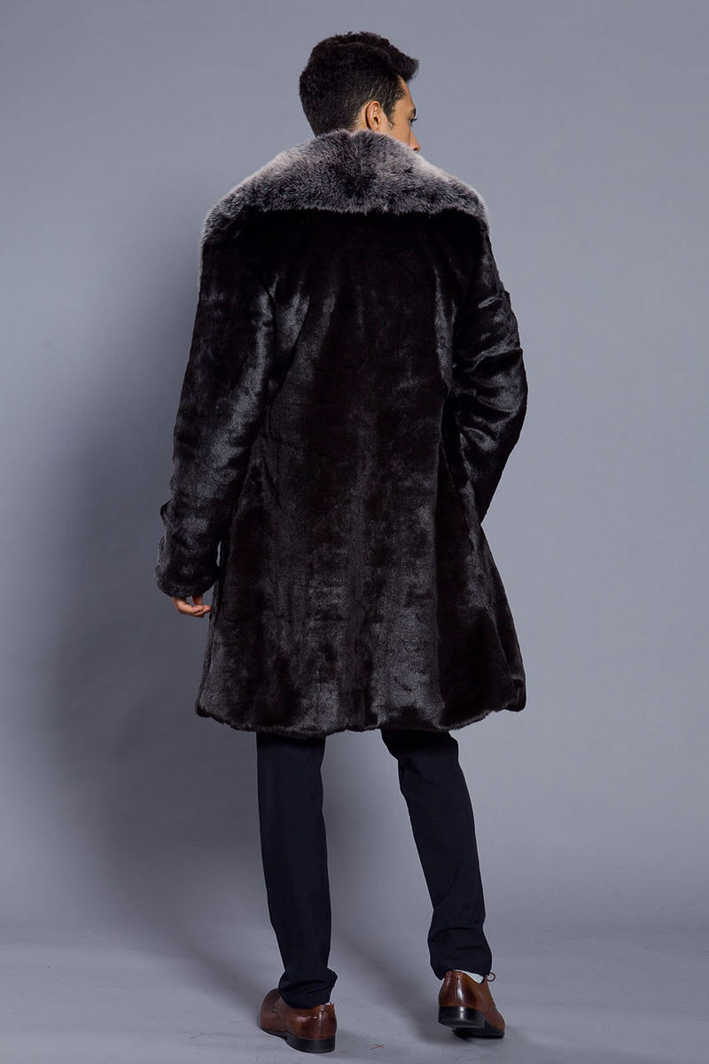 Men's Clothing Autumn and Winter New Fur Men's Jacket Fox Fur Collar Mid Length Coat Fashionable Casual Thick Warm_voghion.com
