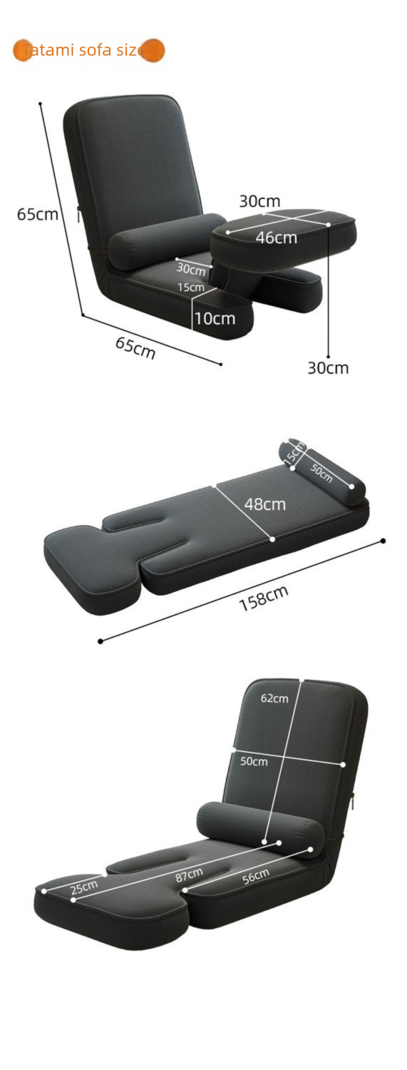 Multifunctional Lazy Sofa Tatami Ergonomic Folding Bedroom Balcony Style Backrest Chair_voghion.com