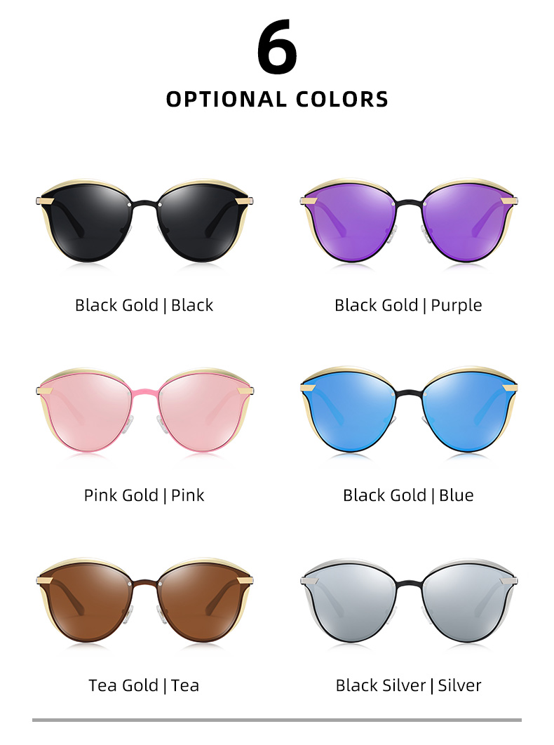 BARCUR Occhiali da sole polarizzati Donna Occhiali da sole rotondi Ladies Lunette De Soleil Femme_voghion.com