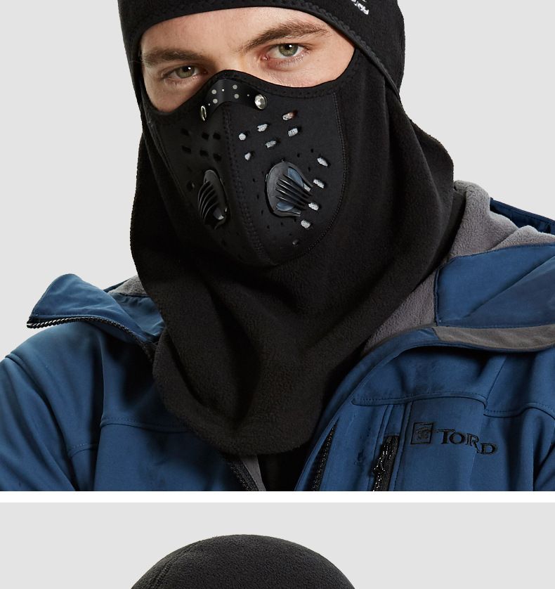 Golovejoy Winter Windproof Balaclava With Filter Valve - Fleece-Lined Face Mask For Cycling, Outdoor Sports & Cold Weather Protection_voghion.com
