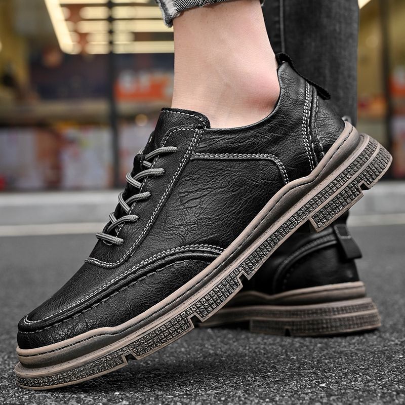 Neu Leder Frühling herren Schuhe High-top herren Erhöhung Werkzeug Martin Stiefel_voghion.com