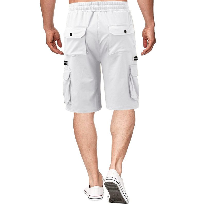 Europäesch an amerikanesch Männer Summer Overalls Hosen Kotteng locker Plus Size Fënneft Hosen Männer Multi-Täsch Casual Hosen_voghion.com