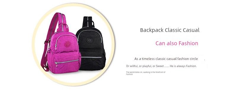 European And American Nylon Waterproof Leisure Backpack Women's Chest Bag_voghion.com