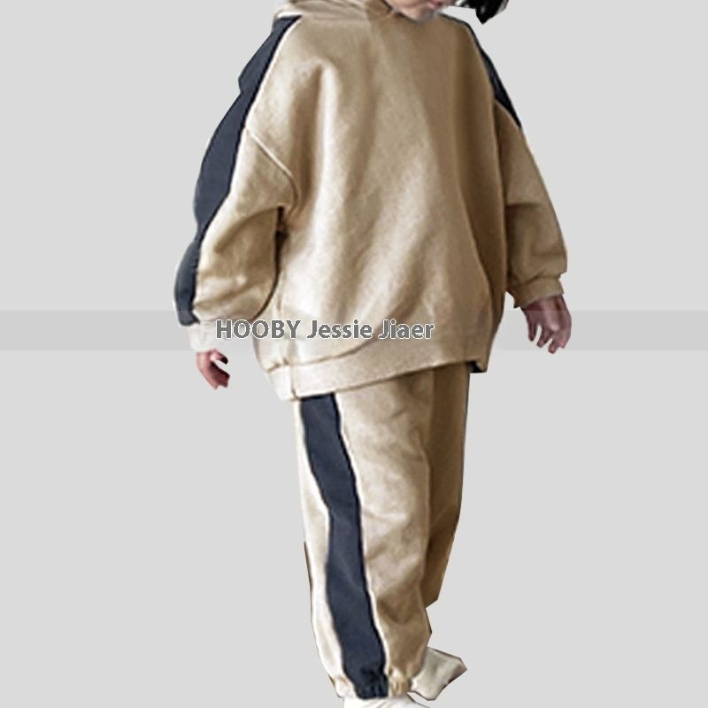 Abbigliamento invernale per bambini Ins versione coreana, nuovo per ragazzi e ragazze, felpa con cappuccio patchwork alla moda, casual_voghion.com