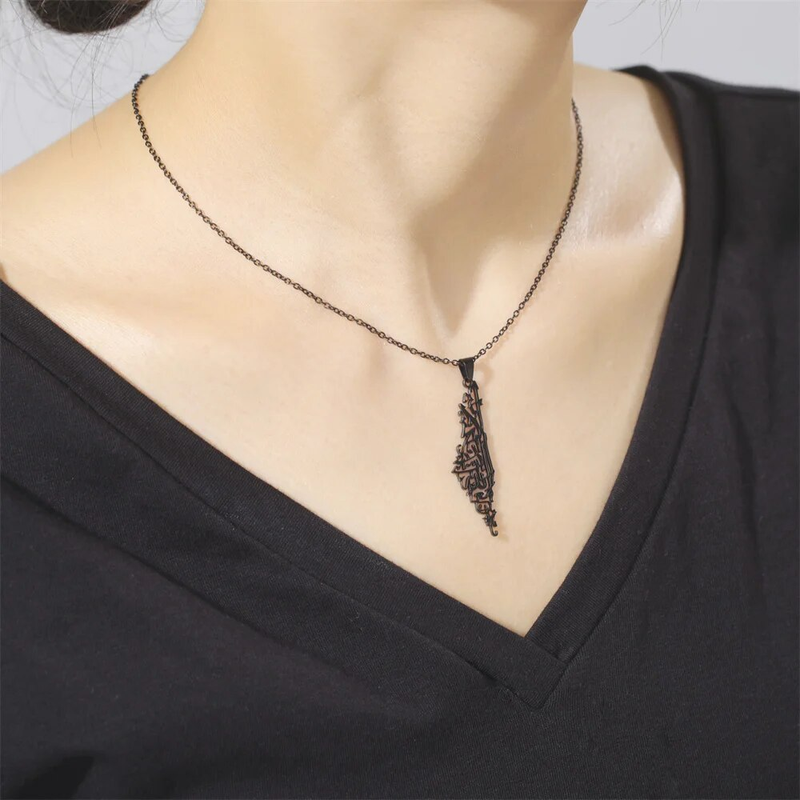 Hot Sales My Shape Pastine Pendant Necklaces for Women Men Stainss Steel Hollow Map Necklace Choker Chain Ma Jewelry_voghion.com