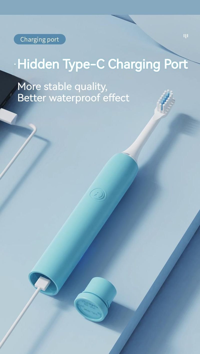 Sonic Head električna zobna ščetka za odrasle, model USB, polnilna čistilka, vodoodporna, beljenje, čiščenje zob, ščetka za zobe_voghion.com