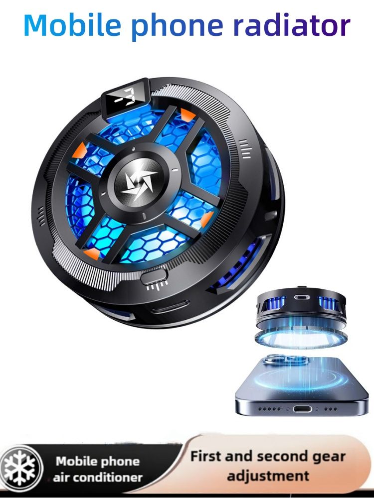Wireless Charging Magnetic Cooler For IPhone 16 15 14 13 12 11 Xiaomi Samsung Back Clamped Phone Fan Game Cooling_voghion.com