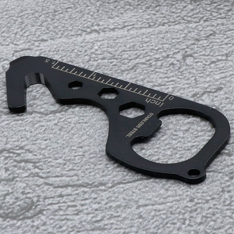 Multifunctional Outdoor Portable Multi-Shaped Keychain Bottle Opener Camping Stainless Steel Creative Tool Card_voghion.com