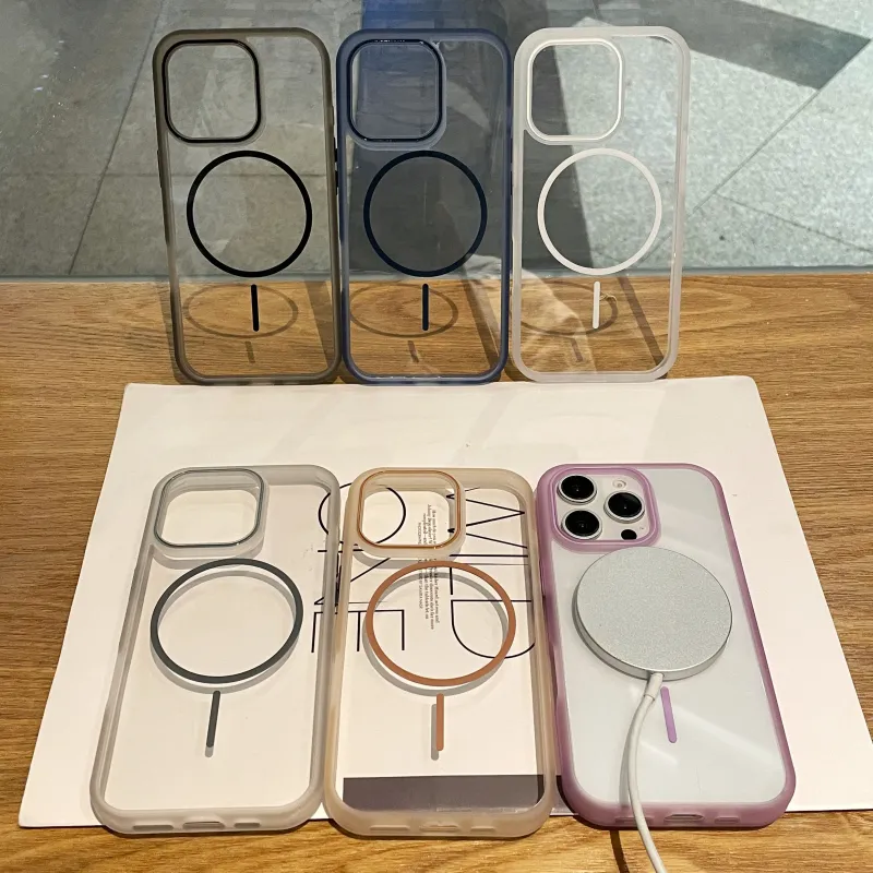 Custodia trasparente per iPhone 16, 11, 12, 13, 14, 15, 11Pro Max Plus, antiurto, con ricarica wireless, semplice e trasparente._voghion.com