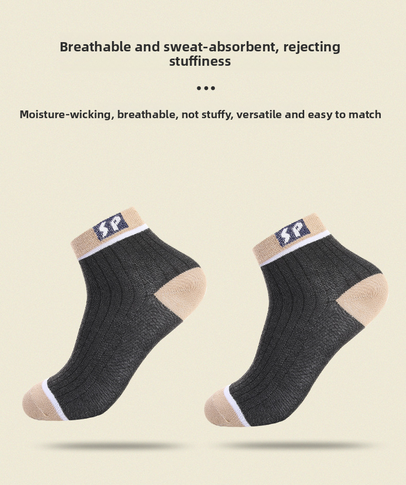Autumn Winter Mid-Calf Versatile Breathable Sports Casual SP Letter Cotton Business Simple Men's Socks_voghion.com