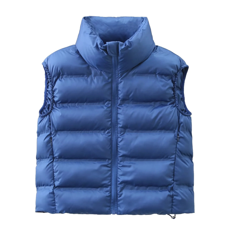 Frauen kleidung dünne baumwolle weste frauen kurzen stehkragen dünne weste frühling und herbst neue weste weste jacke 6NS022_voghion.com