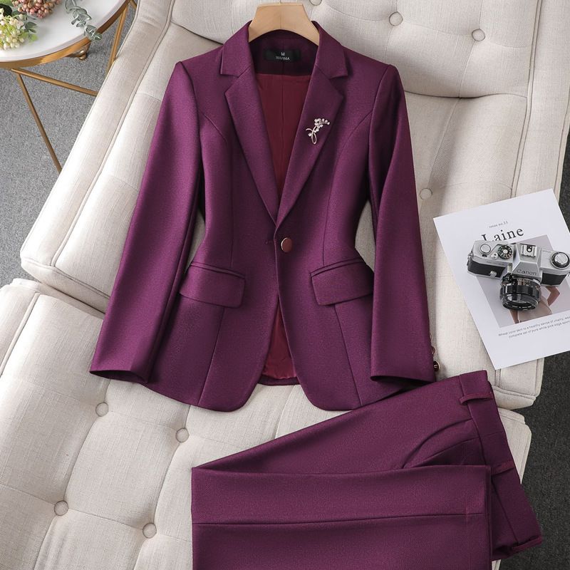 Ropa de mujer Trajes profesionales para mujer, nueva ropa de trabajo de primavera y otoño, temperamento de moda, estilo diosa, trajes casuales de alta gama._voghion.com