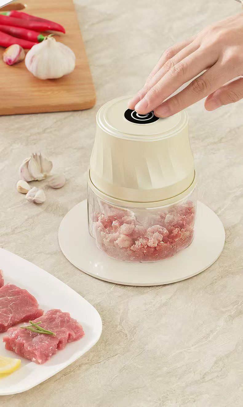 Cross-Bord Electric Meat Grind Garlic Mash Baby Food Processor Wireless Mini Portable Automatic Blend_voghion.com