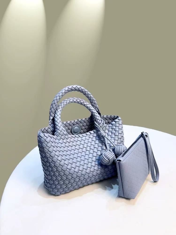 Cestino di verdure intrecciato a mano per donna, borsa a secchiello di alta qualità, tracolla singola, piccola borsa tote._voghion.com
