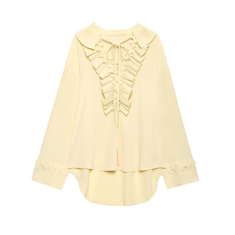 Completo gonna in chiffon con volant e plissettatura da donna_voghion.com