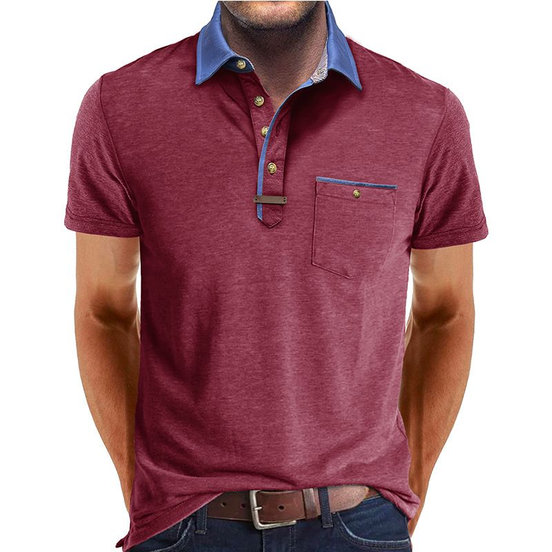 Grenzüberschreitende Sommer europäischen und amerikanischen Herren Kurzarm Revers T-Shirt, Außenhandel Herren Polo Shirt Casual Top Großhandel_voghion.com