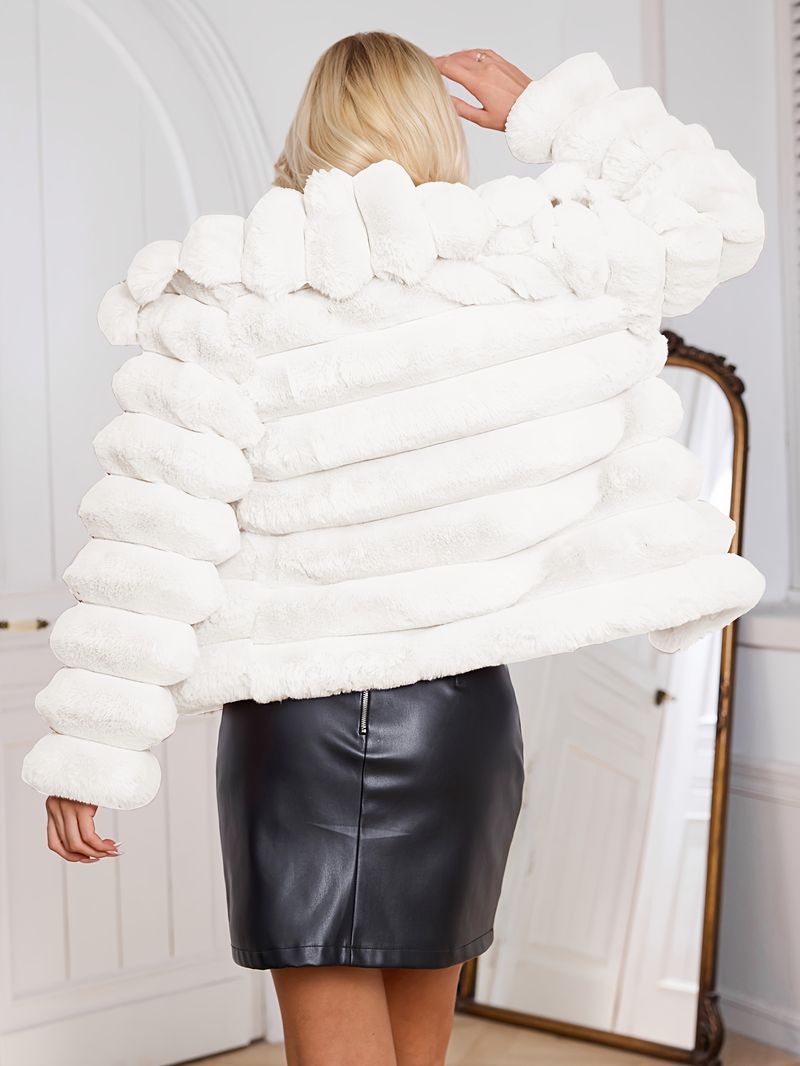 Langärmliger, einfarbiger Damenmantel mit Futter – elegante Oberbekleidung, reguläre Passform, Herbst-/Winterjacke für Erwachsene,_voghion.com