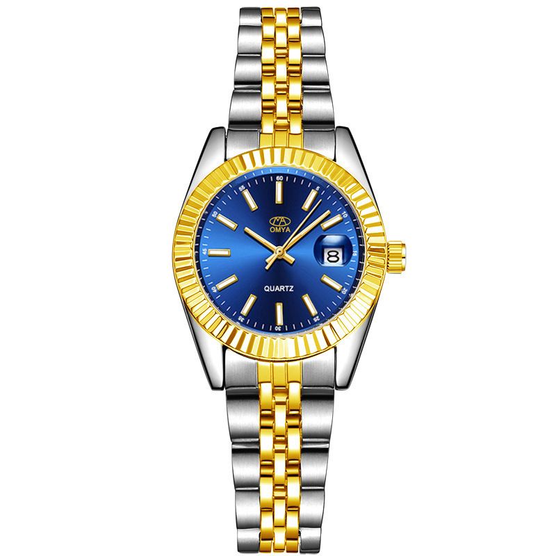 Unisex vandtætte parure Kalender Display Quartz Movement Rustfrit Stål Sports Ur Sæt_voghion.com