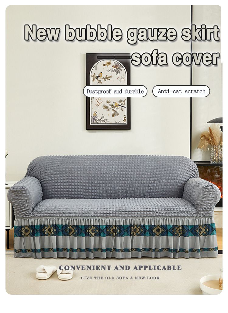 Housse de canapé élégante en gaze à bulles – Housse respirante et élégante pour la protection des meubles de salon (plusieurs couleurs et tailles)_voghion.com