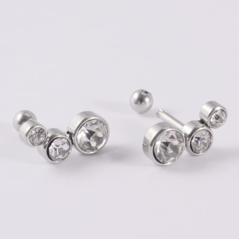 Brincos de Cristal e Fiat Cravo, 1 peça, aço cirúrgico 316L pe, diamante 16G, brinco feminino estilo punk_voghion.com
