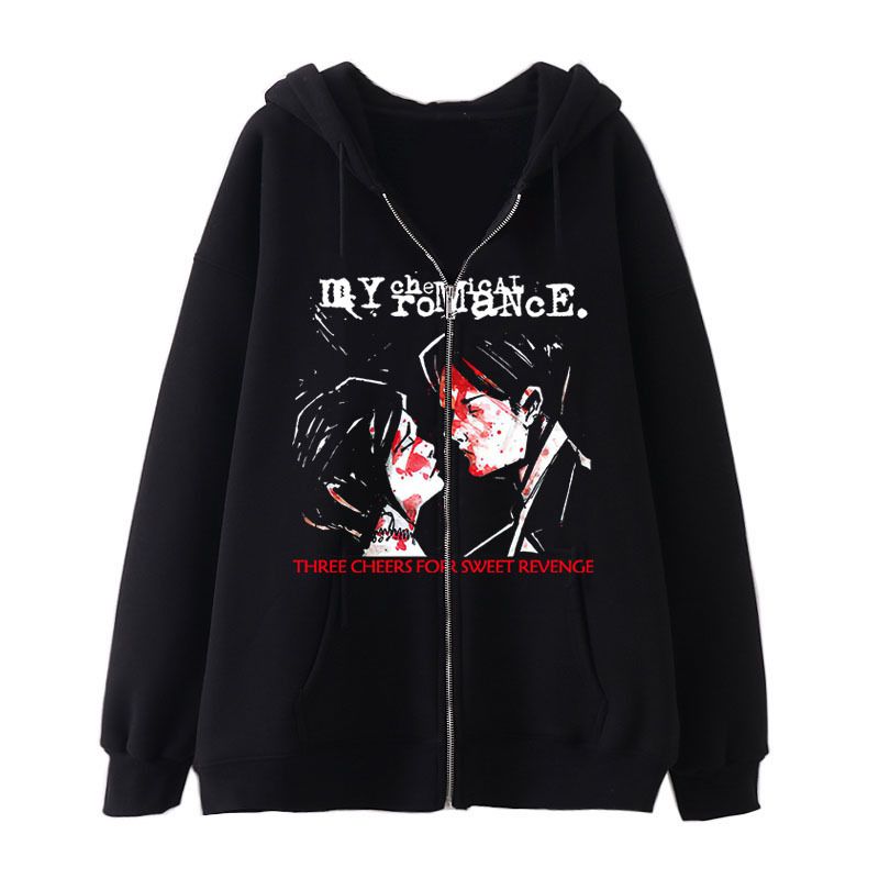 Vêtements pour hommes Pull à fermeture éclair Sweat à capuche imprimé Sweat à capuche polaire surdimensionné_voghion.com